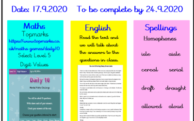 Homework Year 5/6 17.9.2020