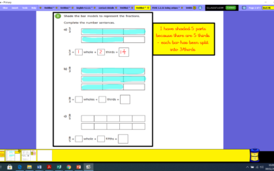 Learning all about fractions at home…