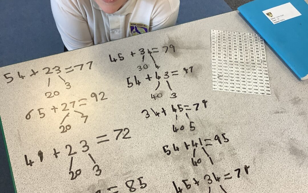 Partioning to add using a hundred square