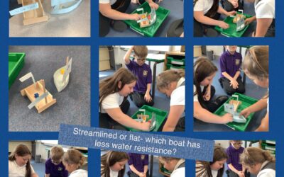 Boat building experiment- streamlined or flat- which boat has less water resistance?