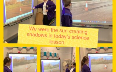 How do shadows change through the day?
