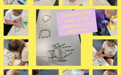 Measuring the sides of 2D shapes in cms and mms