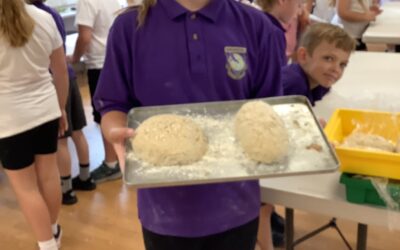 Baking Viking Bread- measuring, mixing and kneading